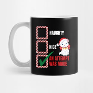 Naughty or Nice Christmas Cat Mug